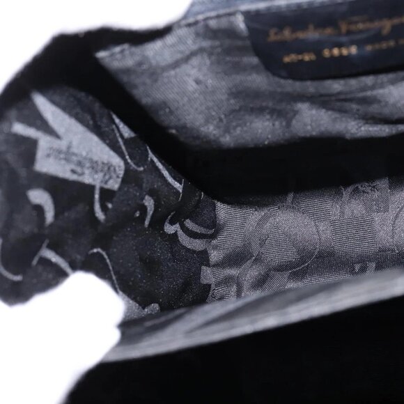 Salvatore Ferragamo Gancini Hand Bag Leather 2way Brown Gold Auth 147511 - Picture 11 of 16